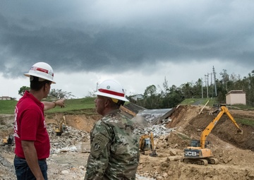 The Chief of Engineers Observes Repairs to Guajataca Dam