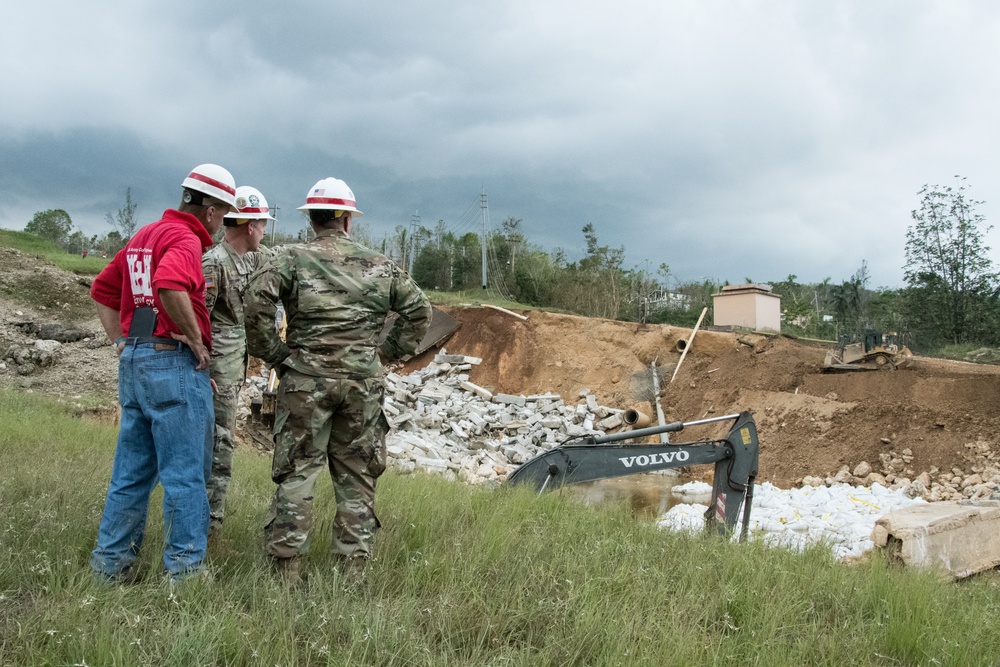 The Chief of Engineers Observes Repairs to Guajataca Dam