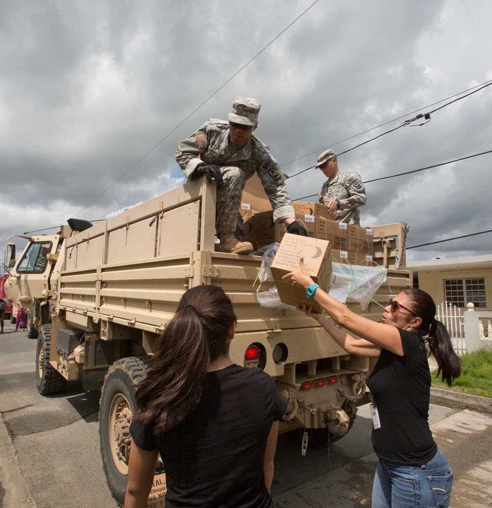 National Guard Delivers Water and Food to Yabucoa