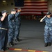 Senior Chief Hospital Corpsman Natalie Jianuzzi gets piped ashore