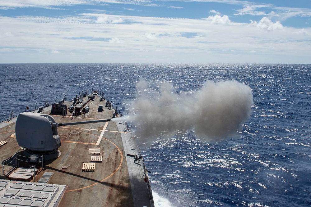 USS Stethem gunnery training