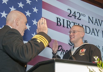 5th Fleet Sailor Re-enlists at Navy Ball