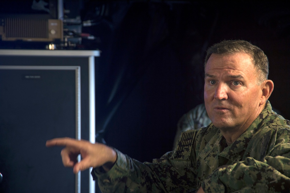 Rear Adm. Brakke Visists CTF 75 Commands