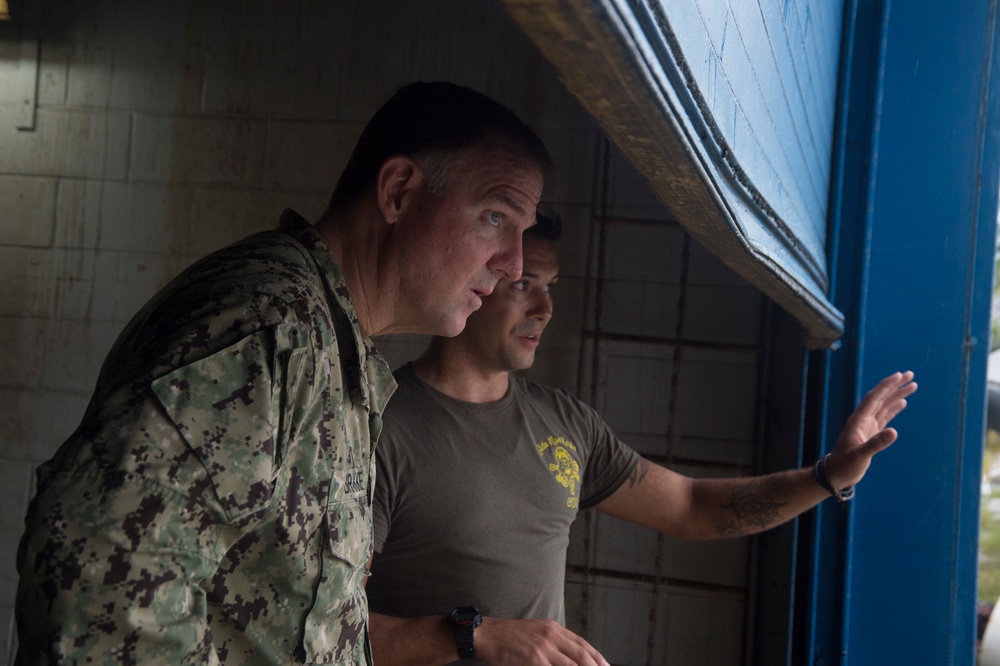 Rear Adm. Brakke Visists CTF 75 Commands
