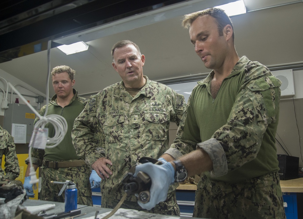 Rear Adm. Brakke Visists CTF 75 Commands