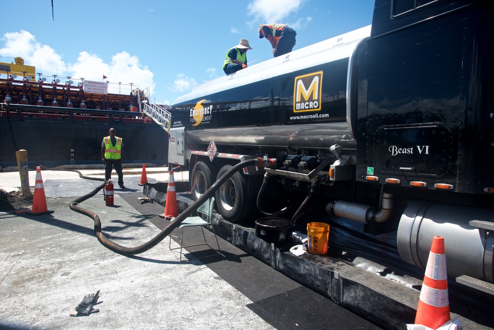 Emergency Fuel Truck Being Refueled