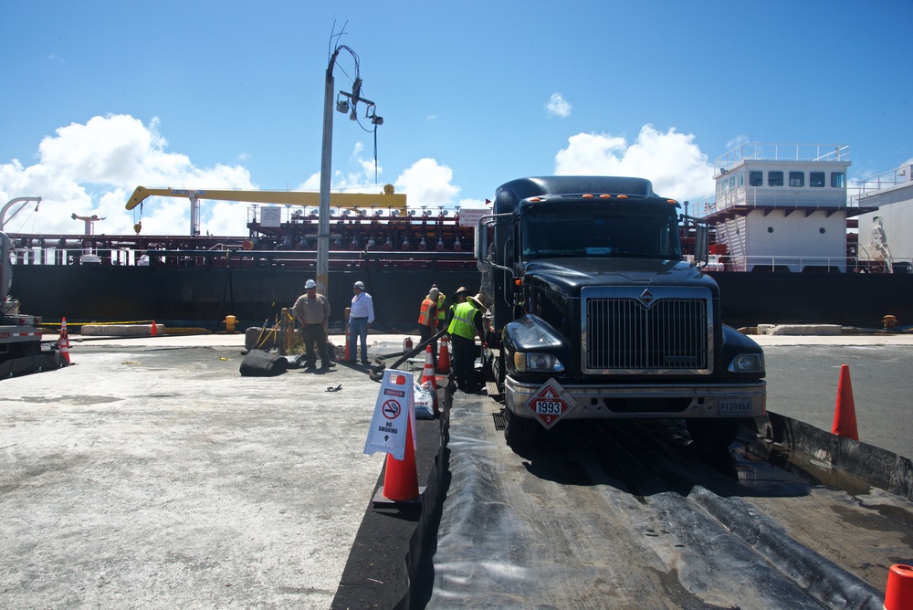 Sea Chem-1 Providing Fuel to Emergency Fuel Trucks