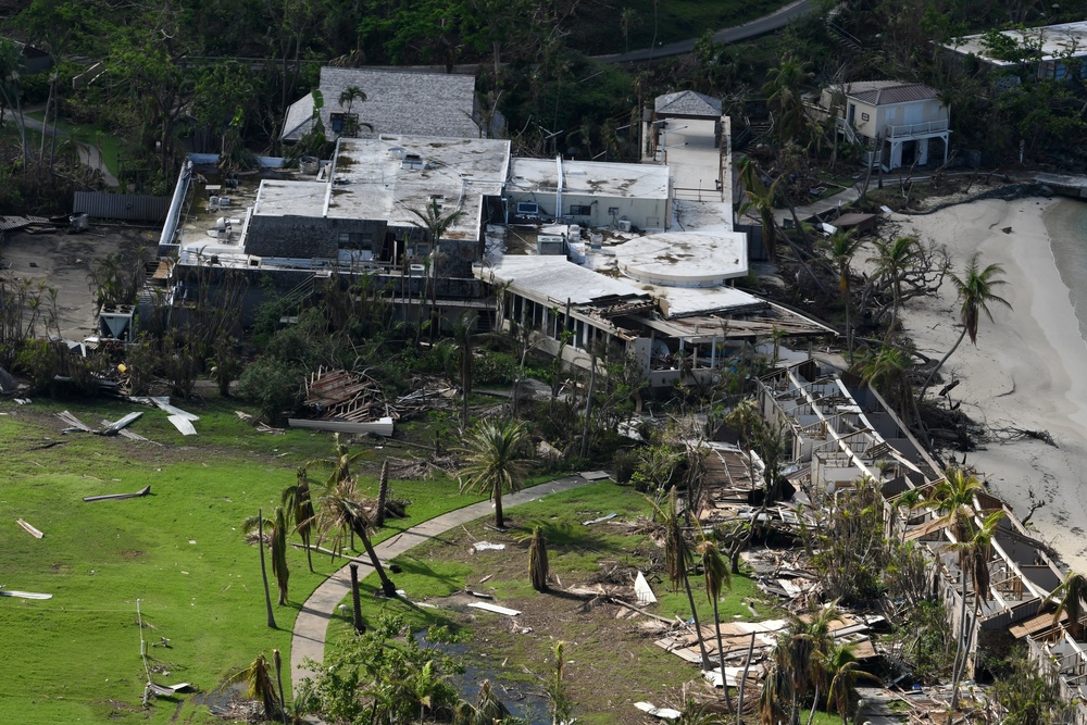 Aerial Photograph of St. John Hurricane Damage