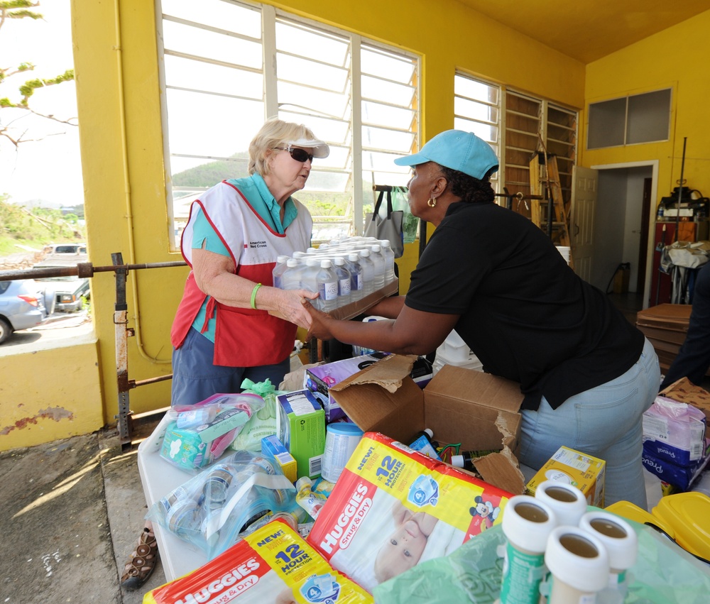 Red Cross Volunteers Deliver Supplies to the Coral Bay Fire Station