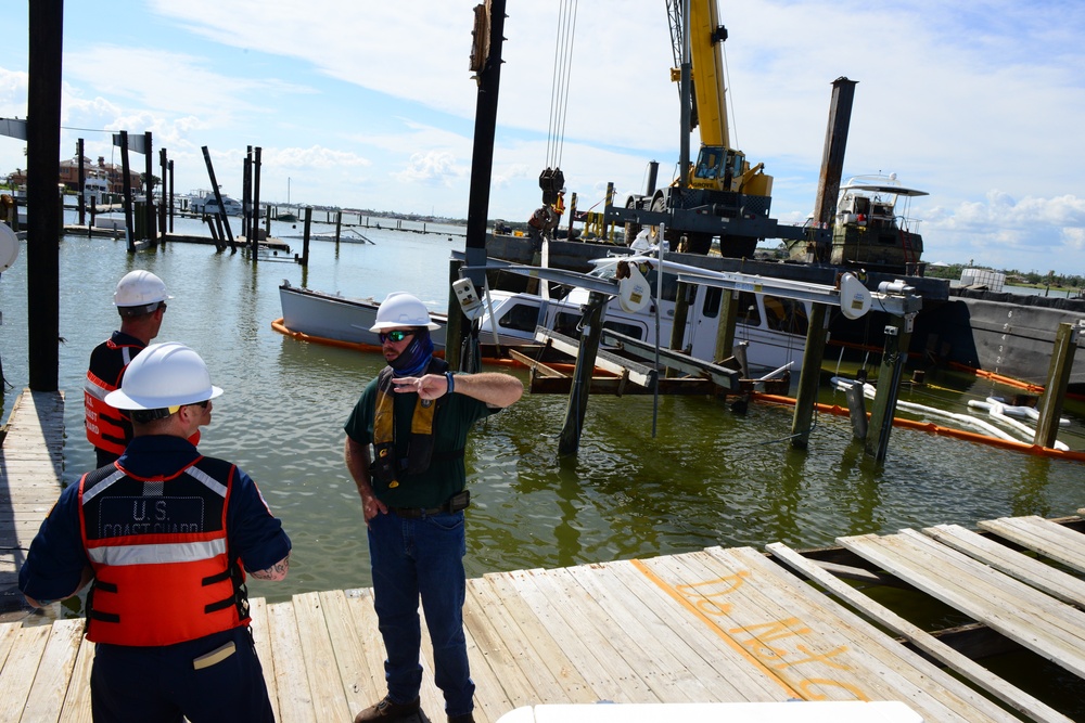 Coast Guard and Local Agencies Remove Damaged Vessels from Harvey