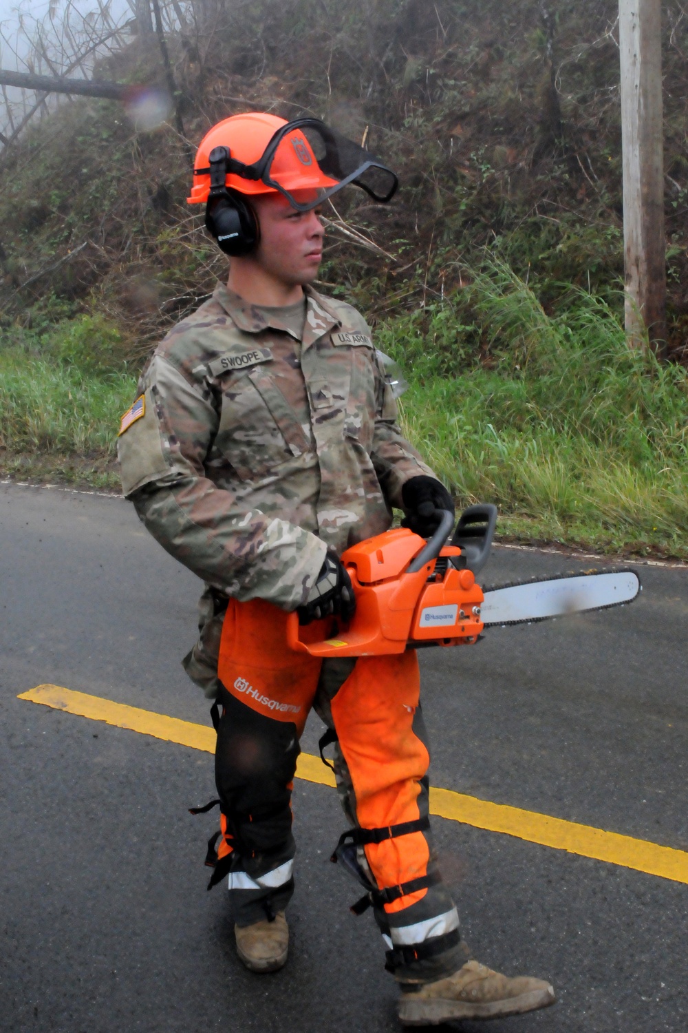 SC Guardsmen Clear Roads in Puerto Rico