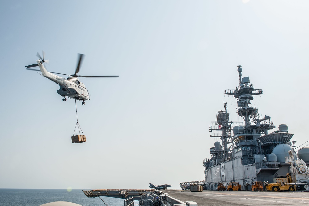USS America conducts Vertical Replenishment