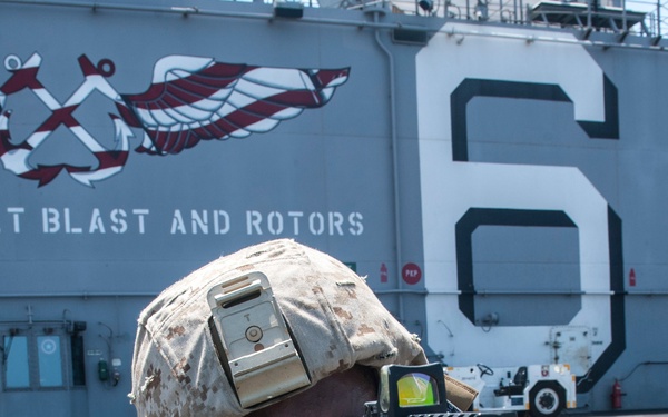 USS America Marines stand watch