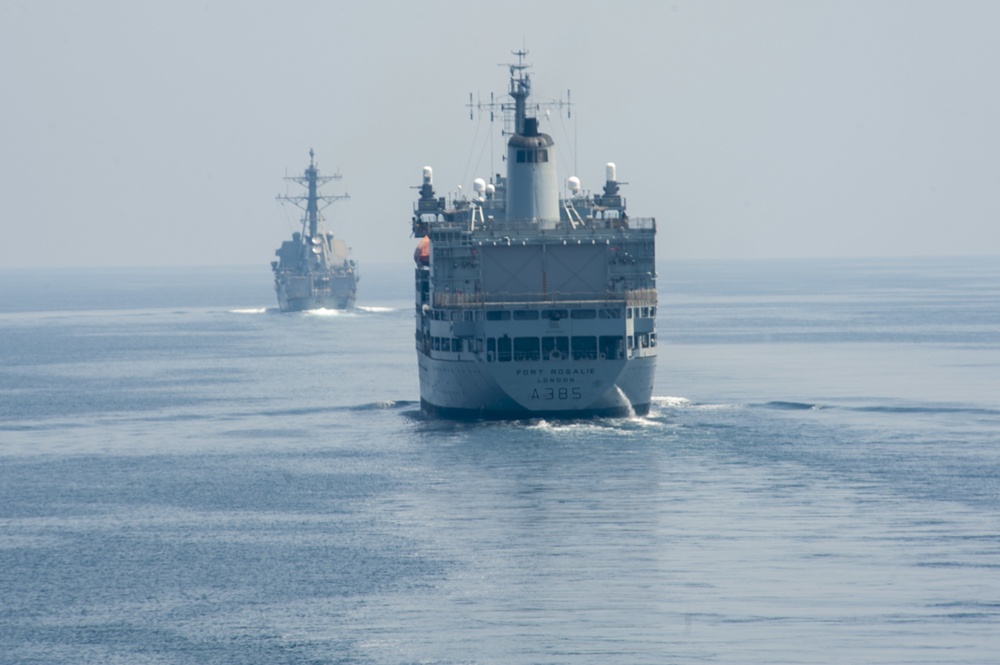 USS Howard escorts supply ship