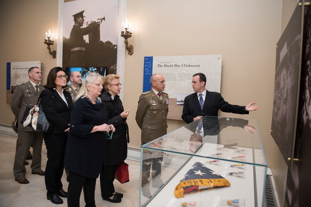Chief of Staff of the Italian Army, Lt. Gen. Danilo Errico, Participates in an Army Full Honors Wreath-Laying Ceremony at the Tomb of the Unknown Soldier at Arlington National Cemetery