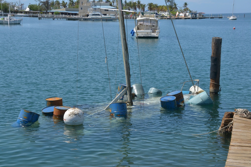 Maria ESF-10 PR Unified Command responders evaluate damaged vessels in Puerto Rico