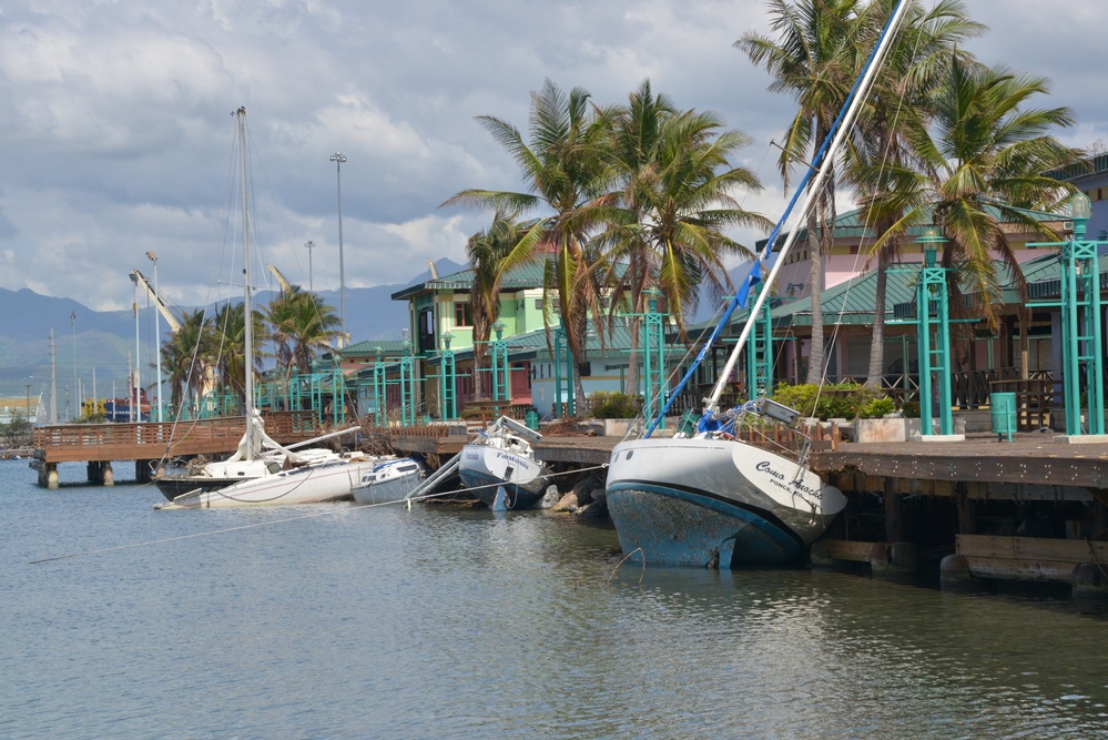 Maria ESF-10 PR Unified Command responders evaluate damaged vessels in Puerto Rico
