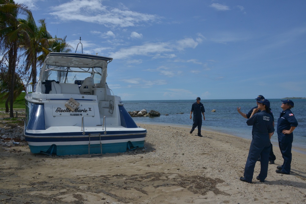 Maria ESF-10 PR Unified Command responders evaluate damaged vessels in Puerto Rico