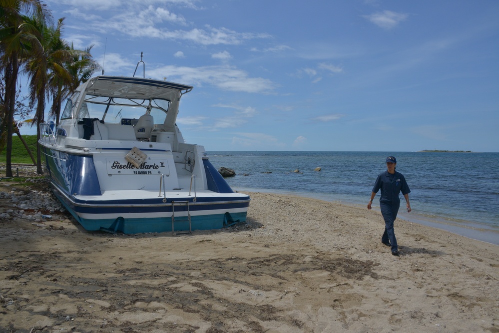 Maria ESF-10 PR Unified Command responders evaluate damaged vessels in Puerto Rico