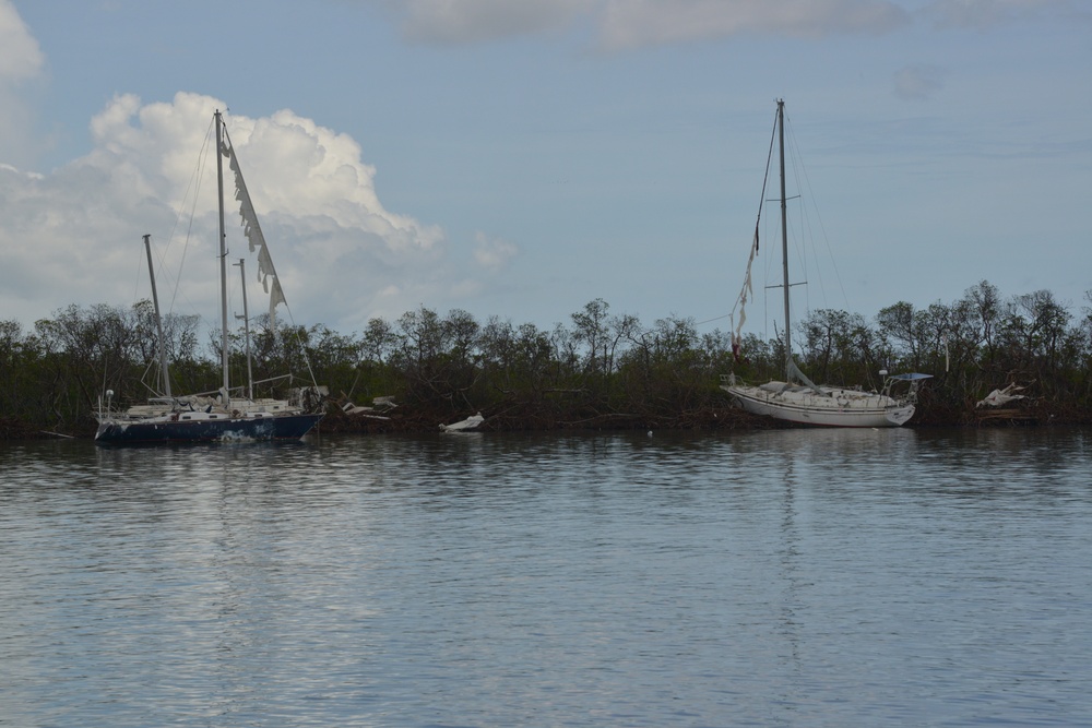 Maria ESF-10 PR Unified Command responders evaluate damaged vessels in Puerto Rico