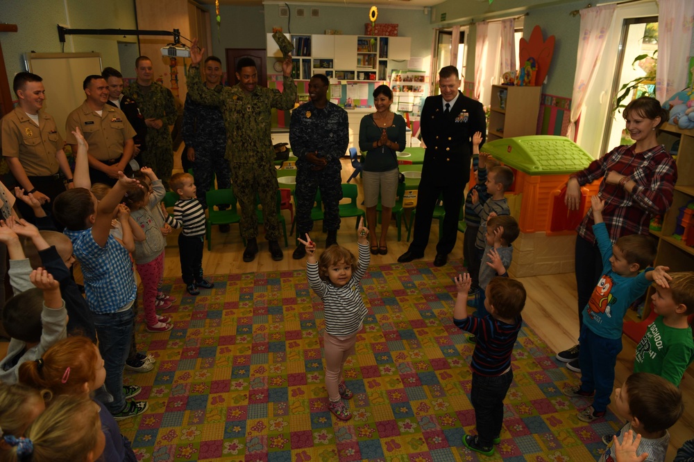 NSF Redzikowo Sailors visit a local school in Slupsk, Poland