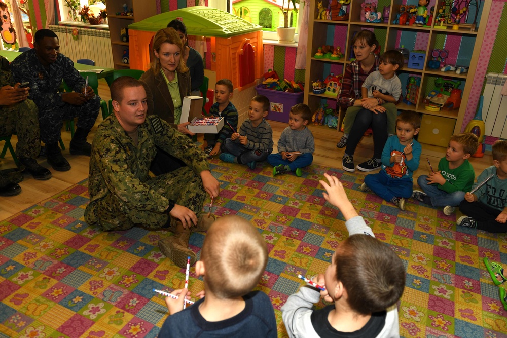 NSF Redzikowo Sailors visit a local school in Slupsk, Poland