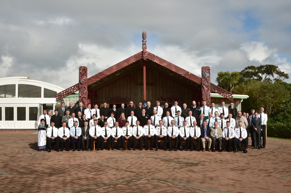 Participants Pose for a Group Photo at the Maritime Warfare Center Forum