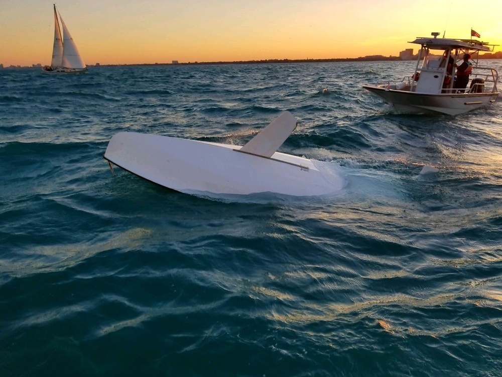 Chicago area Coast Guard crew responds to capsized sailboat