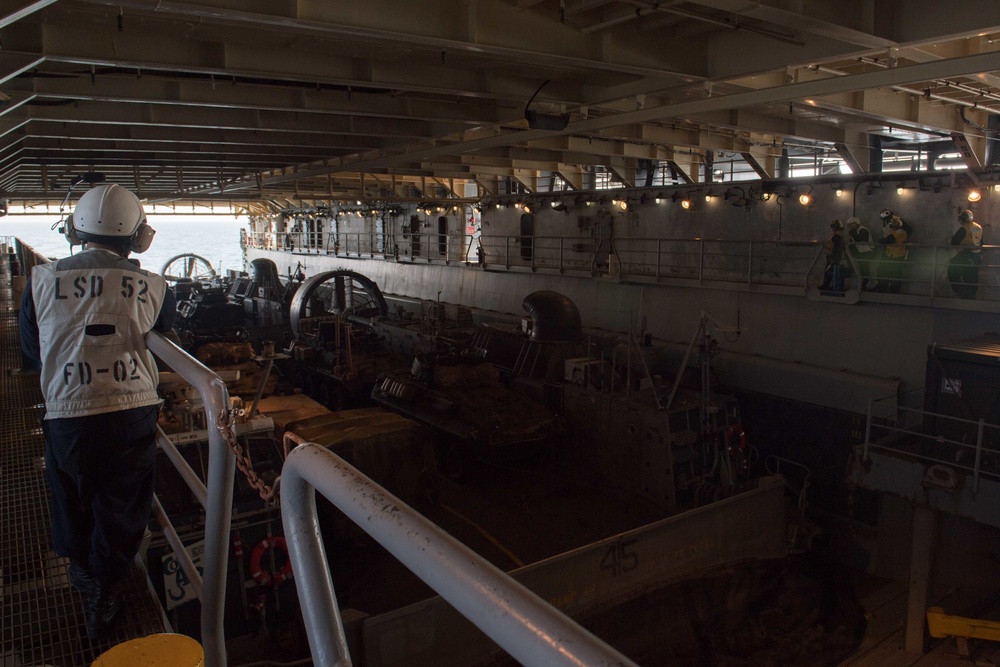 USS Pearl Harbor flight deck personnel launch and recover Army helicopters