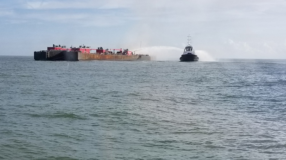 Coast Guard responds to barge on fire near Port Aransas, Texas