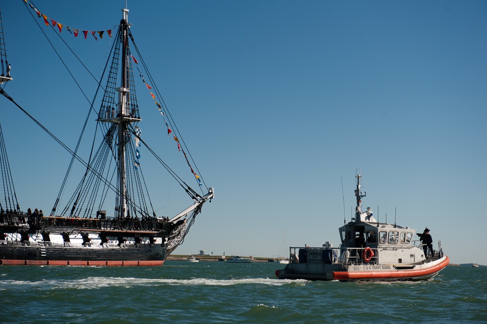 Coast Guard protects ‘Old Ironsides’ during turnaround voyage in Boston Harbor