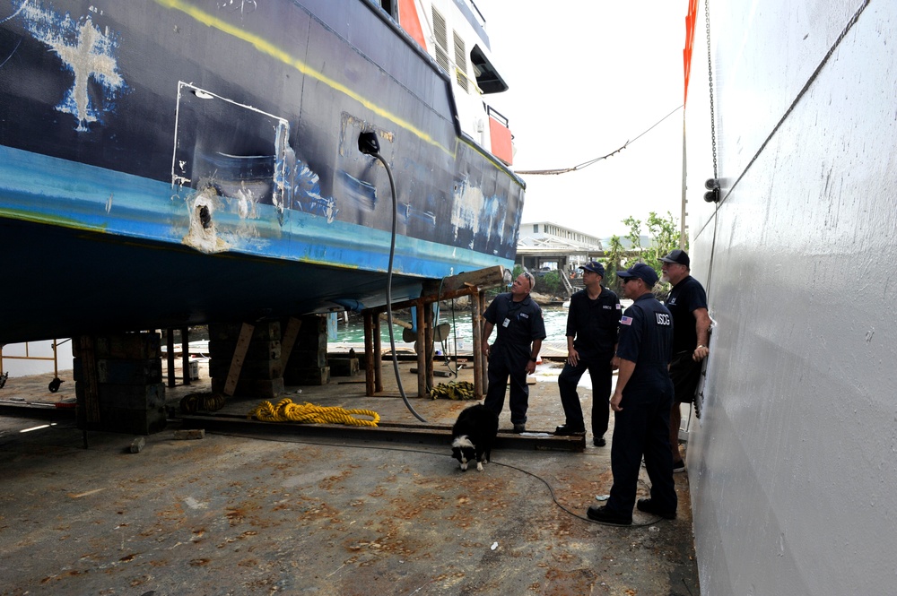 Coast Guard marine inspectors work to clear commercial boats for safe operation in St. Thomas