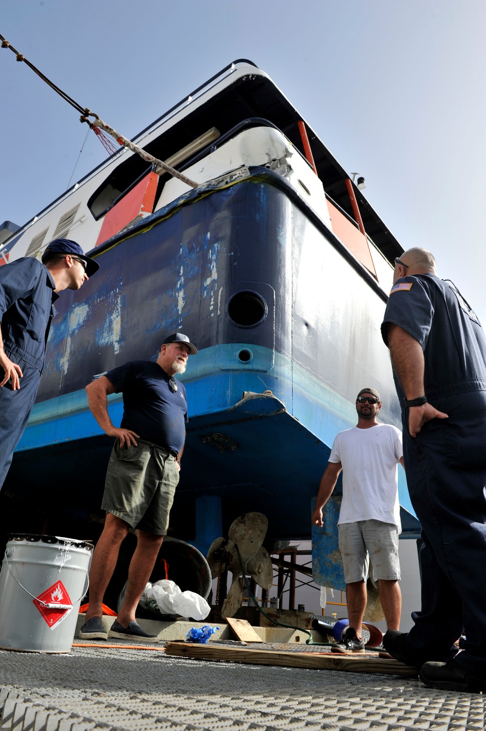 Coast Guard marine inspectors work to clear commercial boats for safe operation in St. Thomas