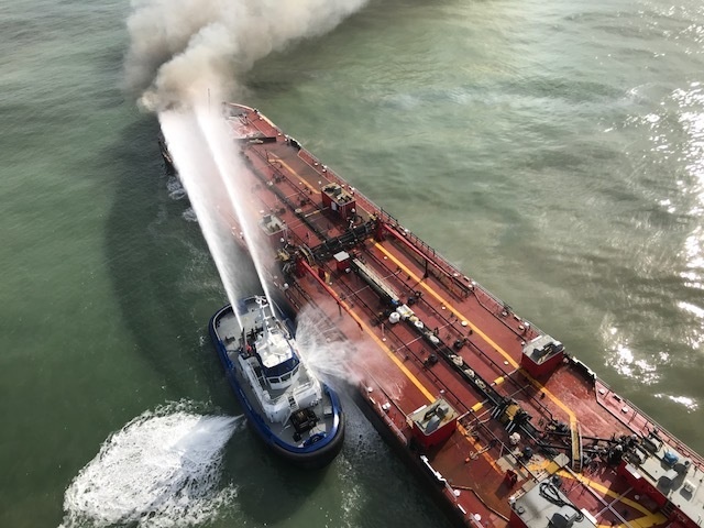Coast Guard responds to barge on fire near Port Aransas, Texas