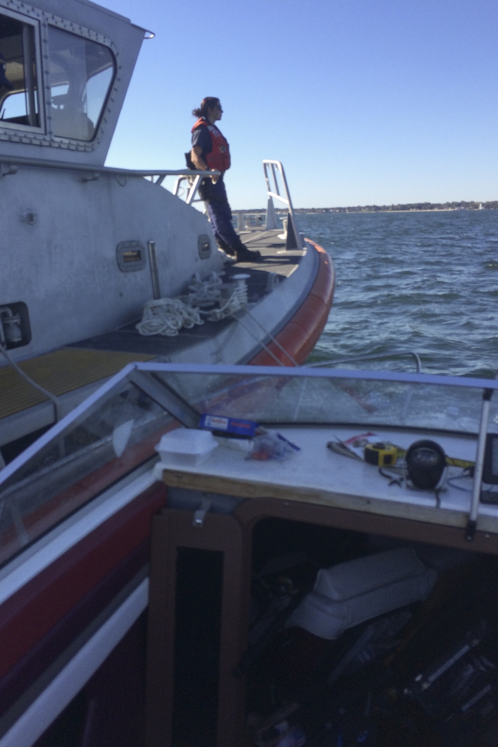 Coast Guard assists 3 aboard vessel taking on water near Pine Island, Conn.