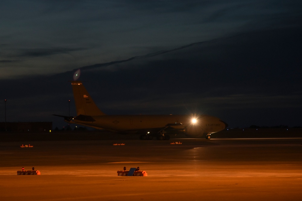 KC-135 flight line sunset