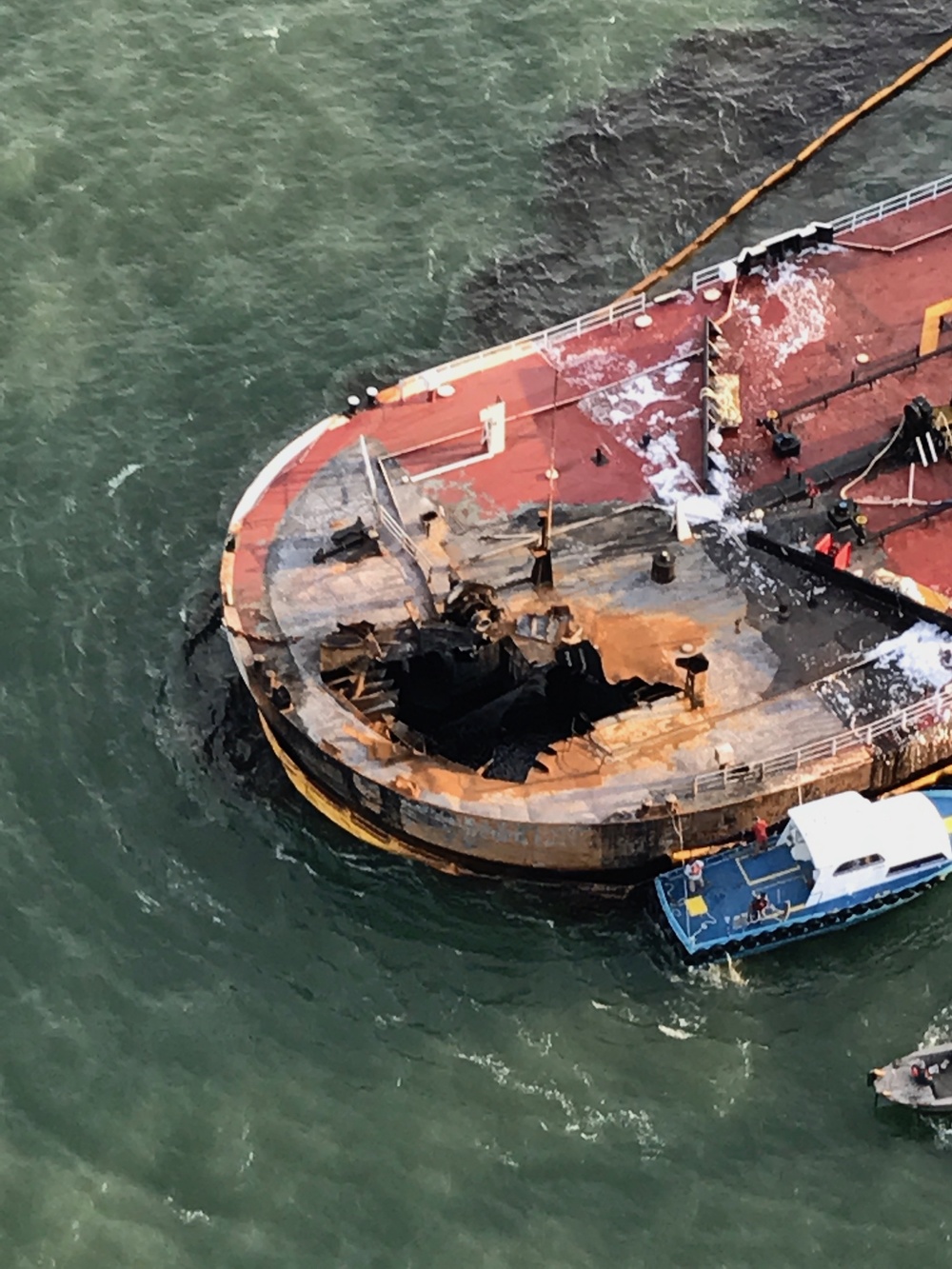 Coast Guard responds to barge fire offshore of Port Aransas, Texas