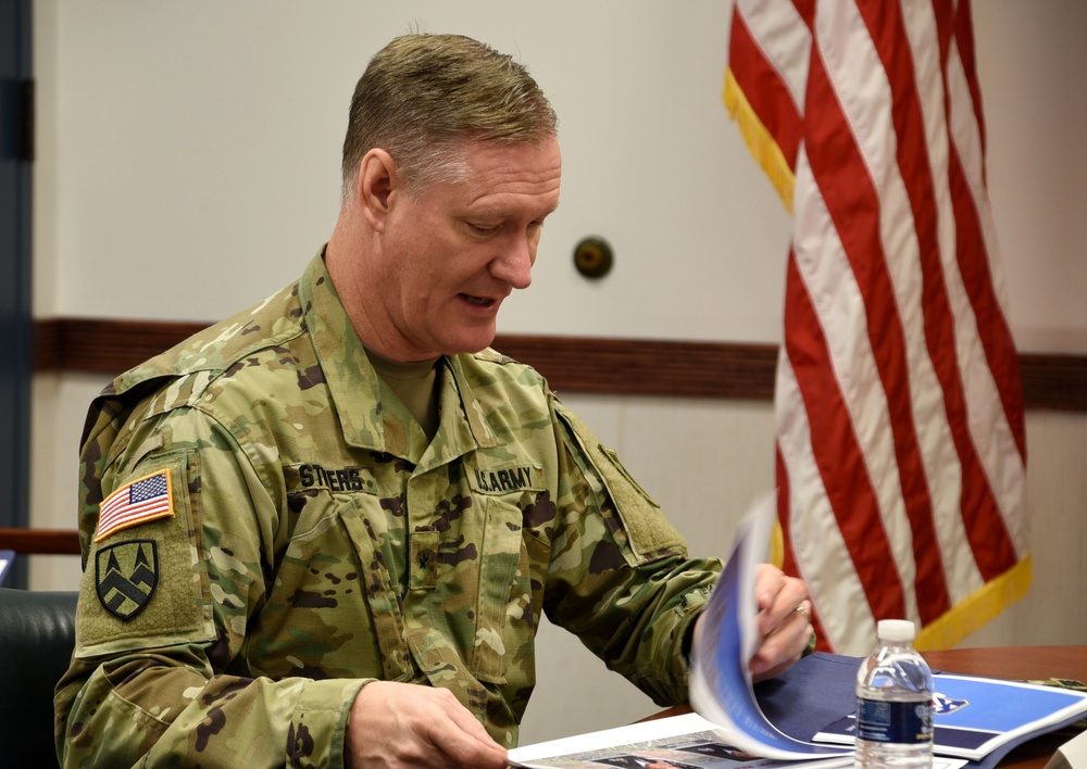 Brigadier General Steve Stivers speaks to leadership at the 179th Airlift Wing