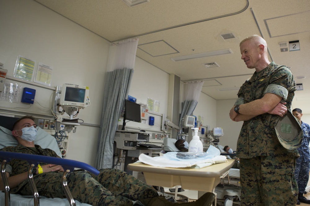 Exercise Constant Vigilance 2017: Corpsmen conduct a pandemic influenza isolation exercise at the U.S. Naval Hospital Okinawa