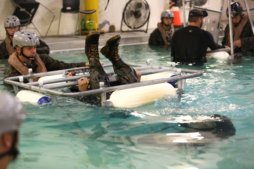 Ready for anything: Marines practice underwater egress