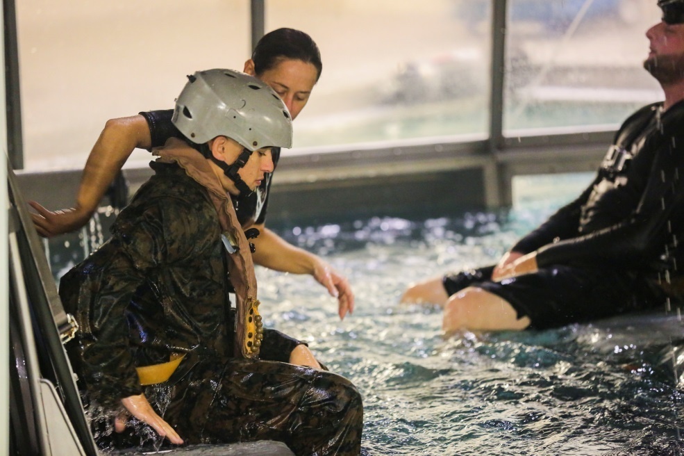 Ready for anything: Marines practice underwater egress