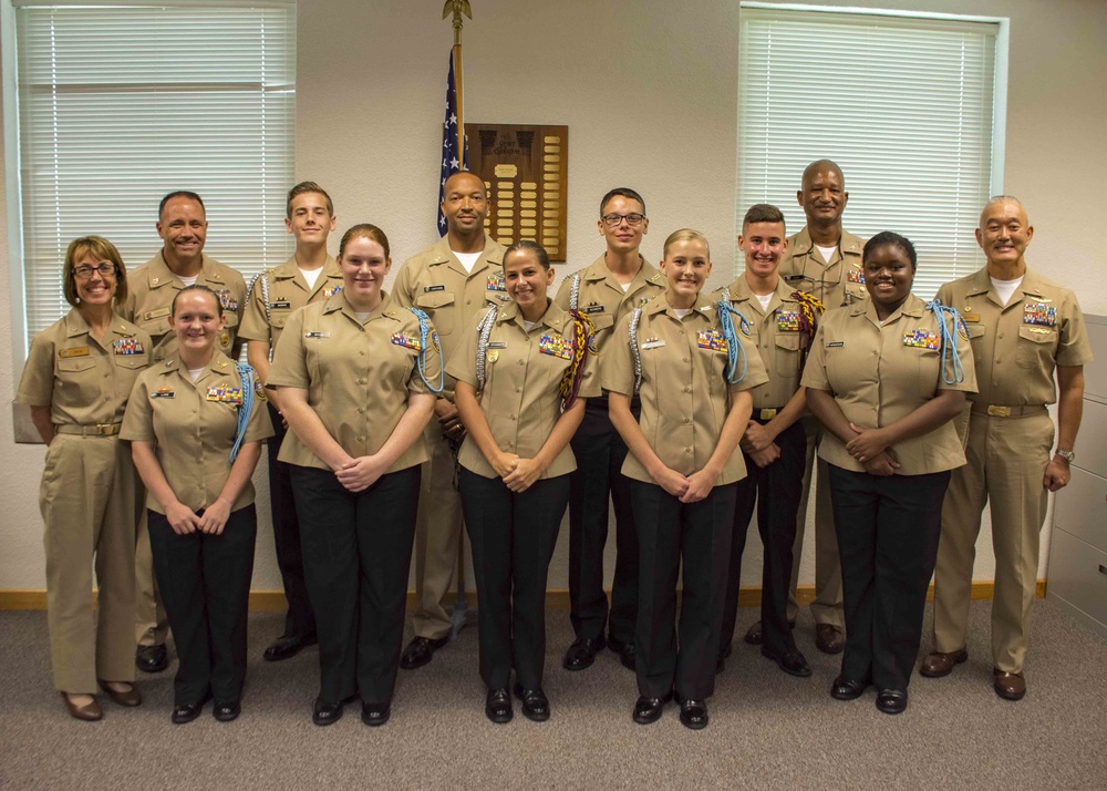 NMOTC CO inspects local JROTC students