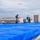 156th Civil Engineering Squadron repair roof with FEMA blue sheets