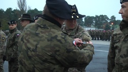 US and Polish Cavalry troops participate in Patch Ceremony