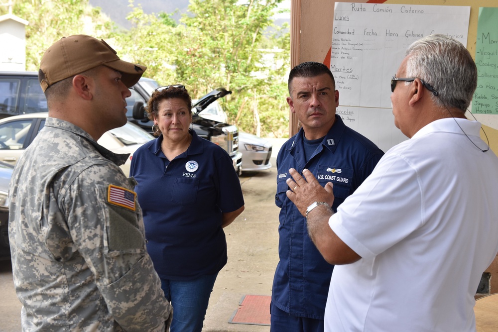Coast Guard, FEMA speak with mayor of Jayuya, Puerto Rico