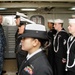 Frank Cable conducts Dress Uniform Inspection