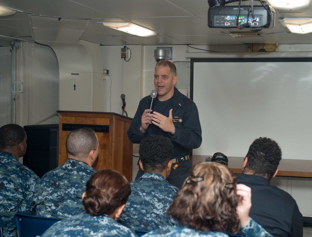 Chaplain Speaks with Sailors