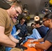 Sailors conduct medical drill aboard USS Rushmore during Dawn Blitz 2017