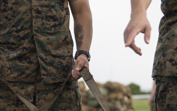 Marines gear up during a rapid response drill
