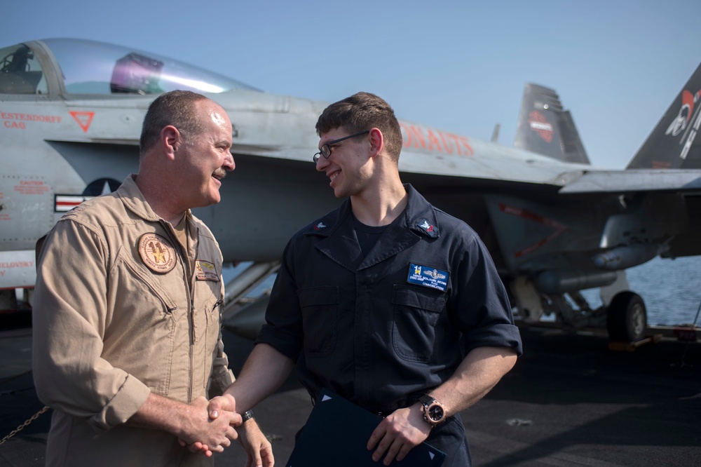 Nimitz Conducts a Reenlistment Ceremony